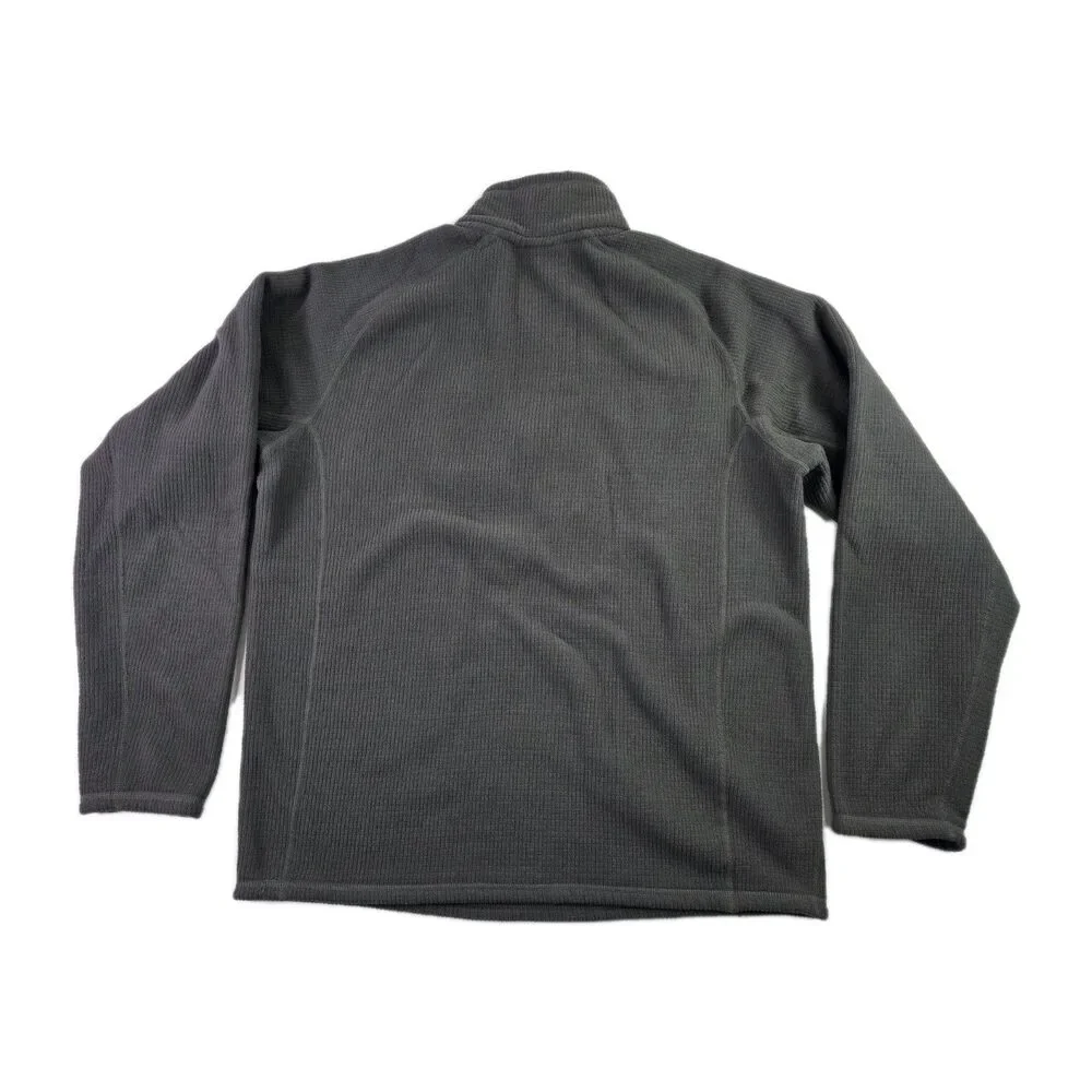 The North Face Fleece Sweater Mens Size M Dk Gray Long Sleeve 1/4 Zip Mid Layer